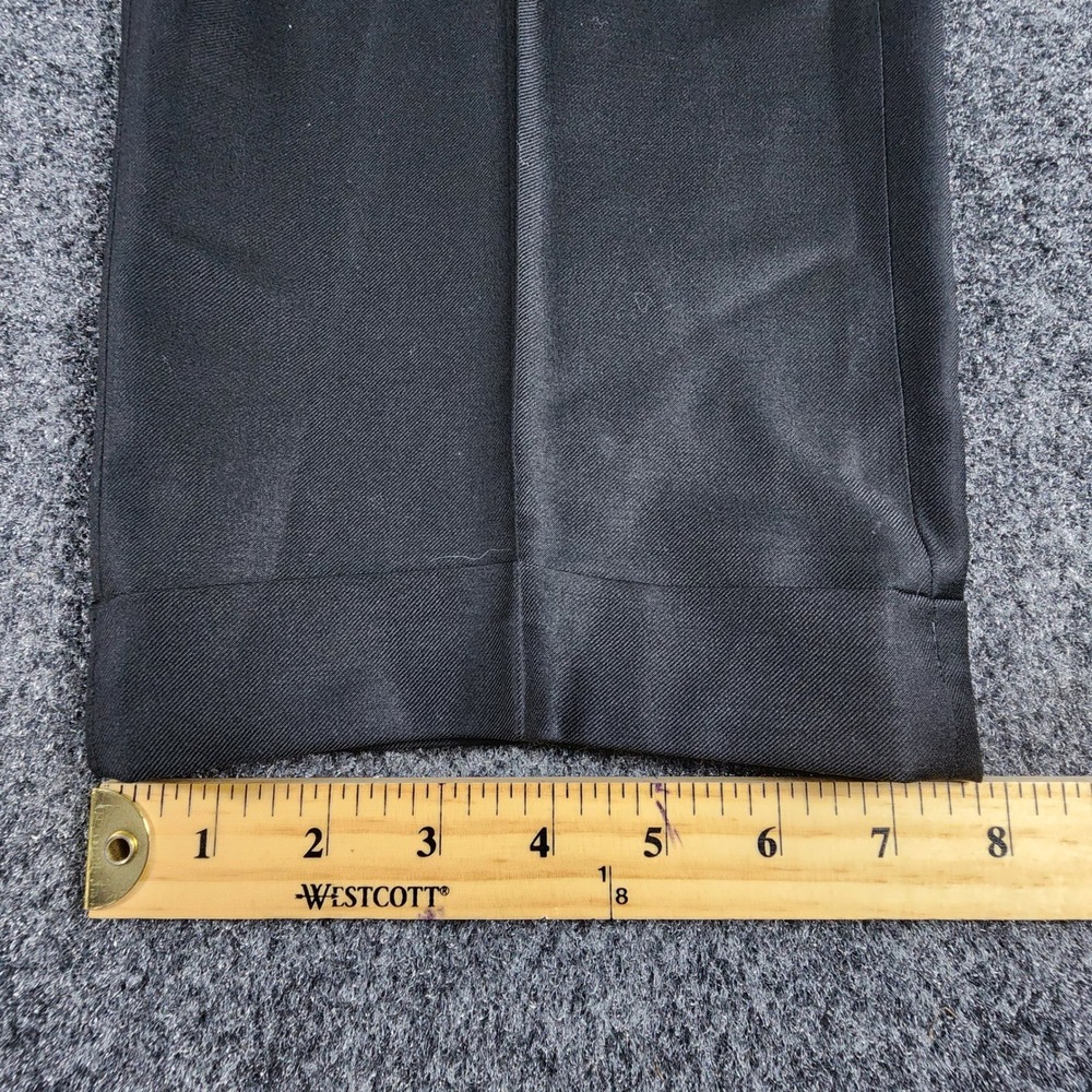 Zanella Devon Super 120s Wool Dress Pants Mens 33x29 Black Cuffed Made in Italy - Picture 10 of 10